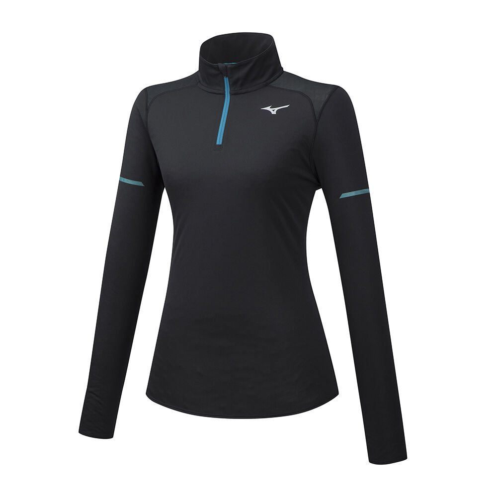 Maglie Running Mizuno Alpha LS HZ Donna - Nere - 47986-OFKZ